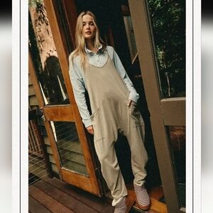 Free People FP Movement Hot Shot Onesie Sz L NWT Sage Stone